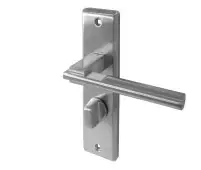 JV3023SC Frelan Hardware Delta Suite Door Handles on Bathrooom Plate Satin Chrome