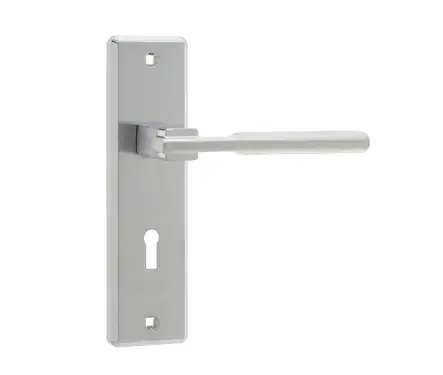 Click Here To Enlarge This Photo Of JV3003SC Frelan Hardware Delta Suite Door Handles on Lockplate Satin Chrome