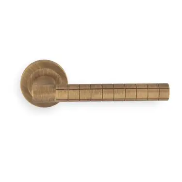 Click Here To Enlarge This Photo Of HQ5AB Carlisle Brass Manital 'Hey Quadra' Lever Handle on Round Rose - Antique Brass