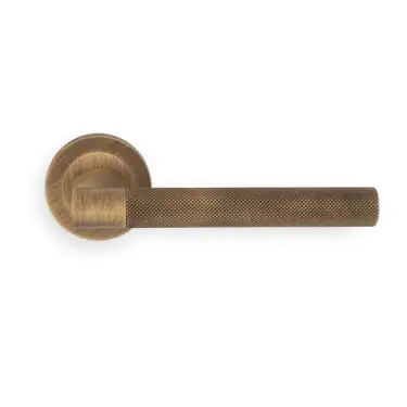 Click Here To Enlarge This Photo Of HN5AB Carlisle Brass Manital 'Hey Rete' Lever Handle on Round Rose - Antique Brass