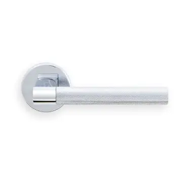 Click Here To Enlarge This Photo Of HN5CP Carlisle Brass Manital 'Hey Rete' Lever Handle on Round Rose - Polished Chrome