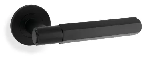 Click Here To Enlarge This Photo Of AW224BL - Alexander & Wilks Spitfire Hex Lever on Round Rose - Black