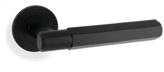 AW224BL - Alexander & Wilks Spitfire Hex Lever on Round Rose - Black