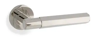 AW224PN - Alexander & Wilks Spitfire Hex Lever on Round Rose - Polished Nickel