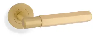 AW224SB - Alexander & Wilks Spitfire Hex Lever on Round Rose - Satin Brass