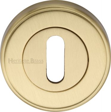 Click Here To Enlarge This Photo Of V5000-SB Heritage Brass Key Escutcheon Satin Brass Finish