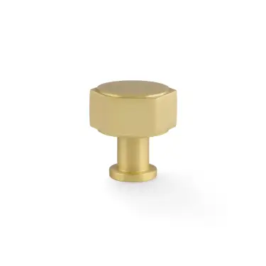 Click Here To Enlarge This Photo Of AW828-33-SB - Alexander & Wilks Vesper Hex 33mm Cabinet Knob - Satin Brass