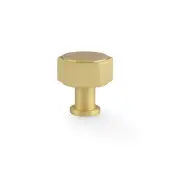 AW828-33-SB - Alexander & Wilks Vesper Hex 33mm Cabinet Knob - Satin Brass