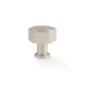 AW828-33-SN - Alexander & Wilks Vesper Hex 33mm Cabinet Knob - Satin Nickel
