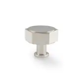 AW828-40-PN - Alexander & Wilks Vesper Hex 40mm Cabinet Knob - Polished Nickel