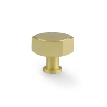 Click Here To Enlarge This Photo Of AW828-40-SB - Alexander & Wilks Vesper Hex 40mm Cabinet Knob - Satin Brass