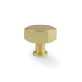 AW828-40-SB - Alexander & Wilks Vesper Hex 40mm Cabinet Knob - Satin Brass