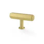 AW829-55-SB - Alexander & Wilks Vesper Hex 55mm T-Bar Cabinet Knob - Satin Brass