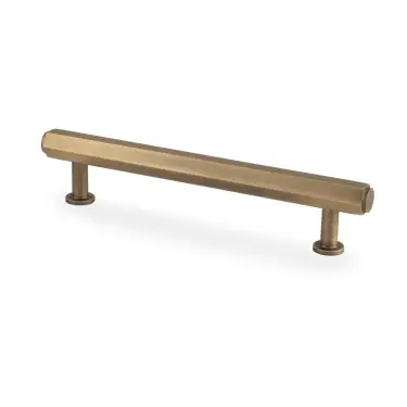 Click Here To Enlarge This Photo Of AW830-128-AB - Alexander & Wilks Vesper Hex T-Bar Cabinet Pull - Antique Brass - 128mm c/c