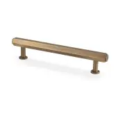 AW830-128-AB - Alexander & Wilks Vesper Hex T-Bar Cabinet Pull - Antique Brass - 128mm c/c