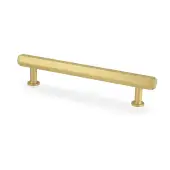 AW830-128-SB - Alexander & Wilks Vesper Hex T-Bar Cabinet Pull - Satin Brass - 128mm c/c