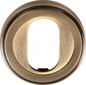 V5010-AT Heritage Brass Oval Profile Cylinder Escutcheon Antique Brass Finish