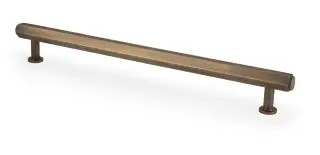 AW830-224-AB - Alexander & Wilks Vesper Hex T-Bar Cabinet Pull - Antique Brass - 224mm c/c