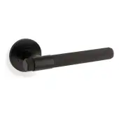 AW240BL - Alexander & Wilks Knurled Kingston Lever on Round Rose - Black