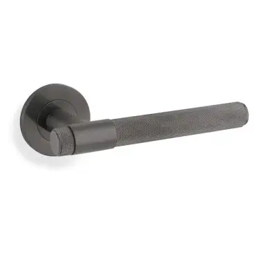 Click Here To Enlarge This Photo Of AW240DBZPVD - Alexander & Wilks Knurled Kingston Lever on Round Rose - Dark Bronze PVD