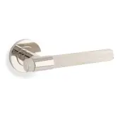 AW240PNPVD - Alexander & Wilks Knurled Kingston Lever on Round Rose - Polished Nickel PVD
