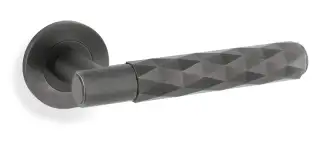 AW226DBZPVD - Alexander & Wilks Diamond Cut Spitfire Lever on Round Rose - Dark Bronze PVD