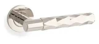 AW226PNPVD - Alexander & Wilks Diamond Cut Spitfire Lever on Round Rose - Polished Nickel PVD