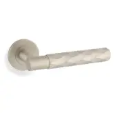AW226SN - Alexander & Wilks Diamond Cut Spitfire Lever on Round Rose - Satin Nickel