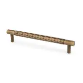 AW846-160-AB - Alexander & Wilks Diamond Cut T-Bar Cabinet Pull - Antique Brass - 160mm c/c