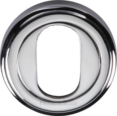 Click Here To Enlarge This Photo Of V5010-PC Heritage Brass Oval Profile Cylinder Escutcheon Polished Chrome Finish