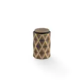 AW847-30-AB - Alexander & Wilks 30mm Diamond Cut Cabinet Knob - Antique Brass