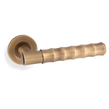 Click Here To Enlarge This Photo Of AW225AB - Alexander & Wilks Spitfire Bamboo Lever on Round Rose - Antique Brass