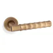 AW225AB - Alexander & Wilks Spitfire Bamboo Lever on Round Rose - Antique Brass