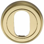V5010-SB Heritage Brass Oval Profile Cylinder Escutcheon Satin Brass Finish