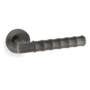Click Here To Enlarge This Photo Of AW225DBZPVD - Alexander & Wilks Spitfire Bamboo Lever on Round Rose - Dark Bronze PVD