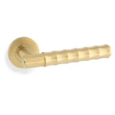 Click Here To Enlarge This Photo Of AW225SBPVD - Alexander & Wilks Spitfire Bamboo Lever on Round Rose - Satin Brass PVD