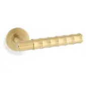AW225SBPVD - Alexander & Wilks Spitfire Bamboo Lever on Round Rose - Satin Brass PVD
