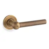 AW250AB - Alexander & Wilks Siskin Lever on Round Rose - Antique Brass