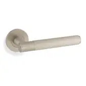 AW220SN - Alexander & Wilks Spitfire Lever Knurled on 50x6mm Rose - Satin Nickel