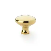 AW836-38-PB - Alexander & Wilks Wade Round Cupboard Knob 38mm - Polished Brass