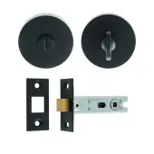 UDP/BATH30/MB Carlisle Brass Matt Black Bathroom Pack with Matching Turn & Release and 76mm Tubular Deadbolt