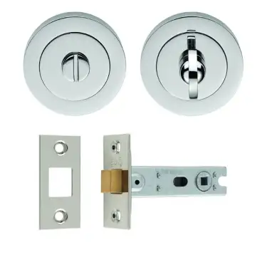 Click Here To Enlarge This Photo Of UDP/BATH30/CP Carlisle Brass Polished Chrome Bathroom  Pack with Matching Turn & Release and 76mm Tubular Deadbolt