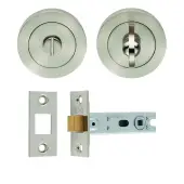 UDP/BATH30/SN Carlisle Brass Satin Nickel Bathroom Pack with Matching Turn & Release and 76mm Tubular Deadbolt