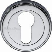 V5020-PC Heritage Brass Euro Profile Cylinder Escutcheon Polished Chrome Finish