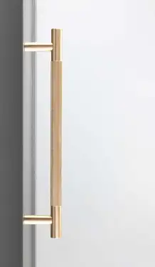 Click Here To Enlarge This Photo Of JV1800SBB2B Frelan Hardware Jedo 'Bari' 300mm x 19mm Knurled Pull Handles - Satin Brass (Back to Back Pair)
