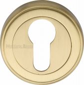 V5020-SB Heritage Brass Euro Profile Cylinder Escutcheon Satin Brass Finish