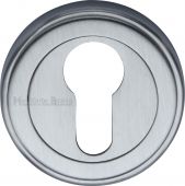 V5020-SC Heritage Brass Euro Profile Cylinder Escutcheon Satin Chrome Finish
