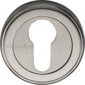V5020-SN Heritage Brass Euro Profile Cylinder Escutcheon Satin Nickel Finish