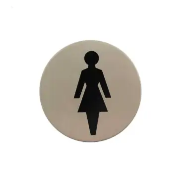 Click Here To Enlarge This Photo Of Atlantic - AS75FASSS 'Female' Disc Sign 75mm (Self Adhesive) - Satin Stainless Steel