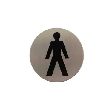 Click Here To Enlarge This Photo Of Atlantic - AS75MASSS 'Male' Disc Sign 75mm (Self Adhesive) - Satin Stainless Steel